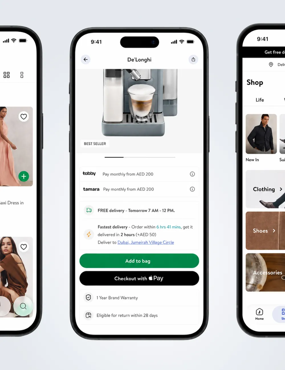 Luxury retail mobile commerce product screens