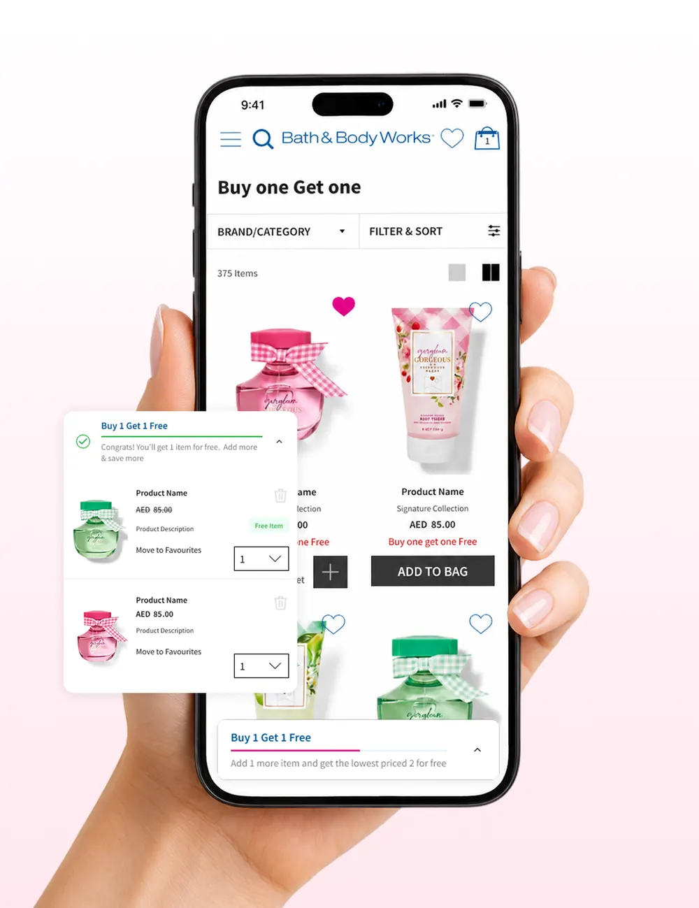 Bath and Body Works mobile promotion shopping flow