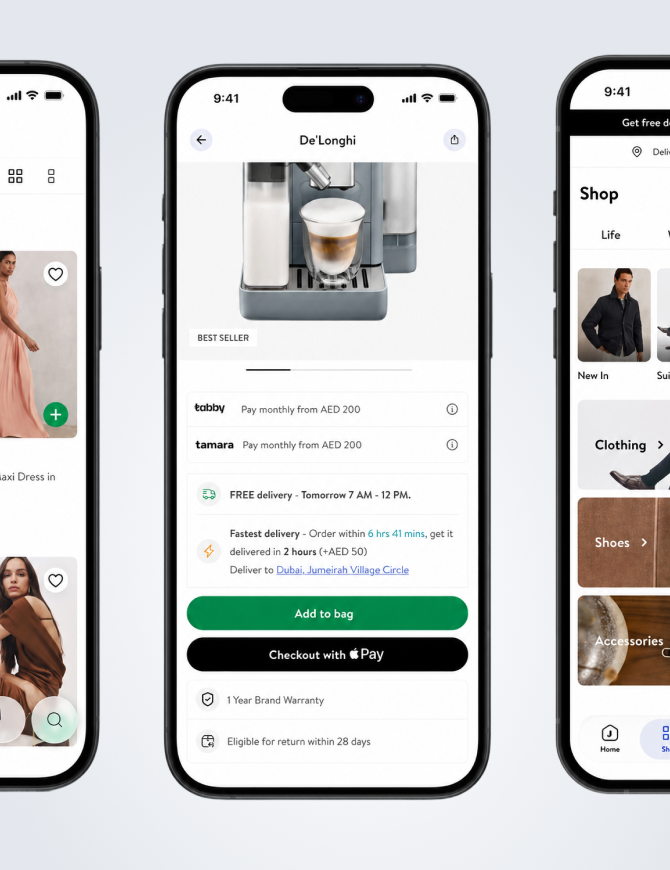 Luxury retail mobile commerce product screens